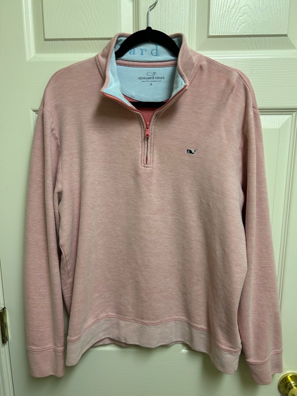 Vineyard Vines Men's Light Pink Half-Zip Sweater Pullover